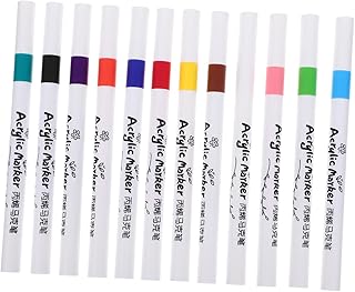 COHEALI 12Pçs Marcador De Tinta Branca Marcador Branco Marcadores Líquidos Canetas DIY Canetas De Pintor Acrílico Canetas De Artesanato Abs Canetas De Desenho Canetas De Pintura