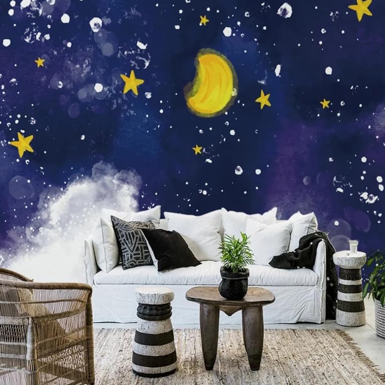 Papier peint 3D lune et étoile pour transformer la chambre de bébé