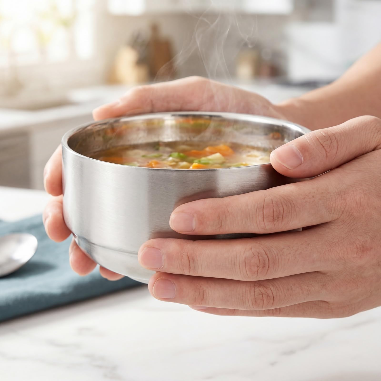 Amazon.com | Lyellfe 6 Pack Stainless Steel Bowls, 12 Oz Double