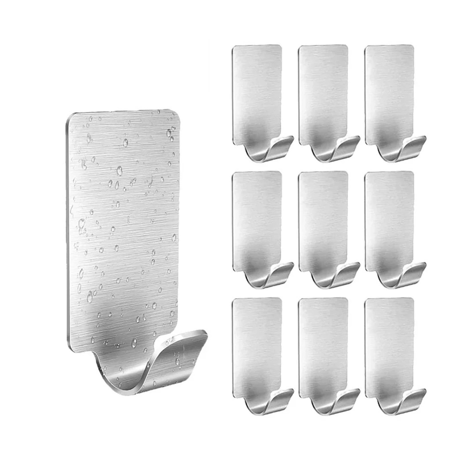 Pexlor 10Pcs(Recommend) Self Adhesive Stainless Steel Heavy Wall Hook, Bathroom Towel Rack Holder(10Pcs(Recommend))