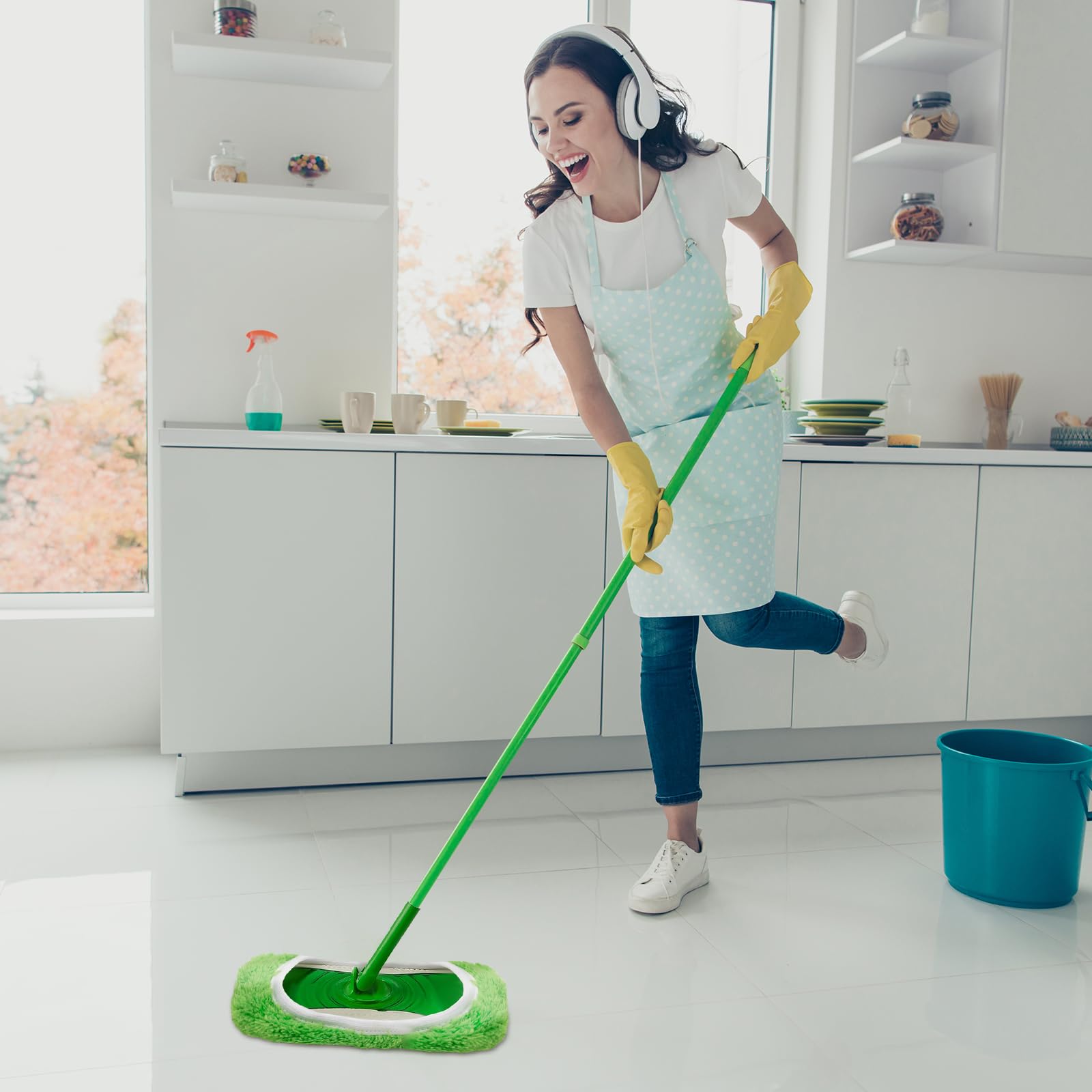 10 Unidades Toallitas de Microfibra para Mopa Swiffer, Paños Recambios de Mopa Lavables Reutilizables Toallitas para Secas y Húmedas
