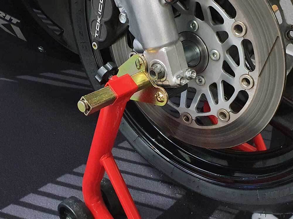 Montageständer Motorrad Set VA/HA Rot kompatibel mit TRIUMPH Speed Twin 1200 19-20 DD01