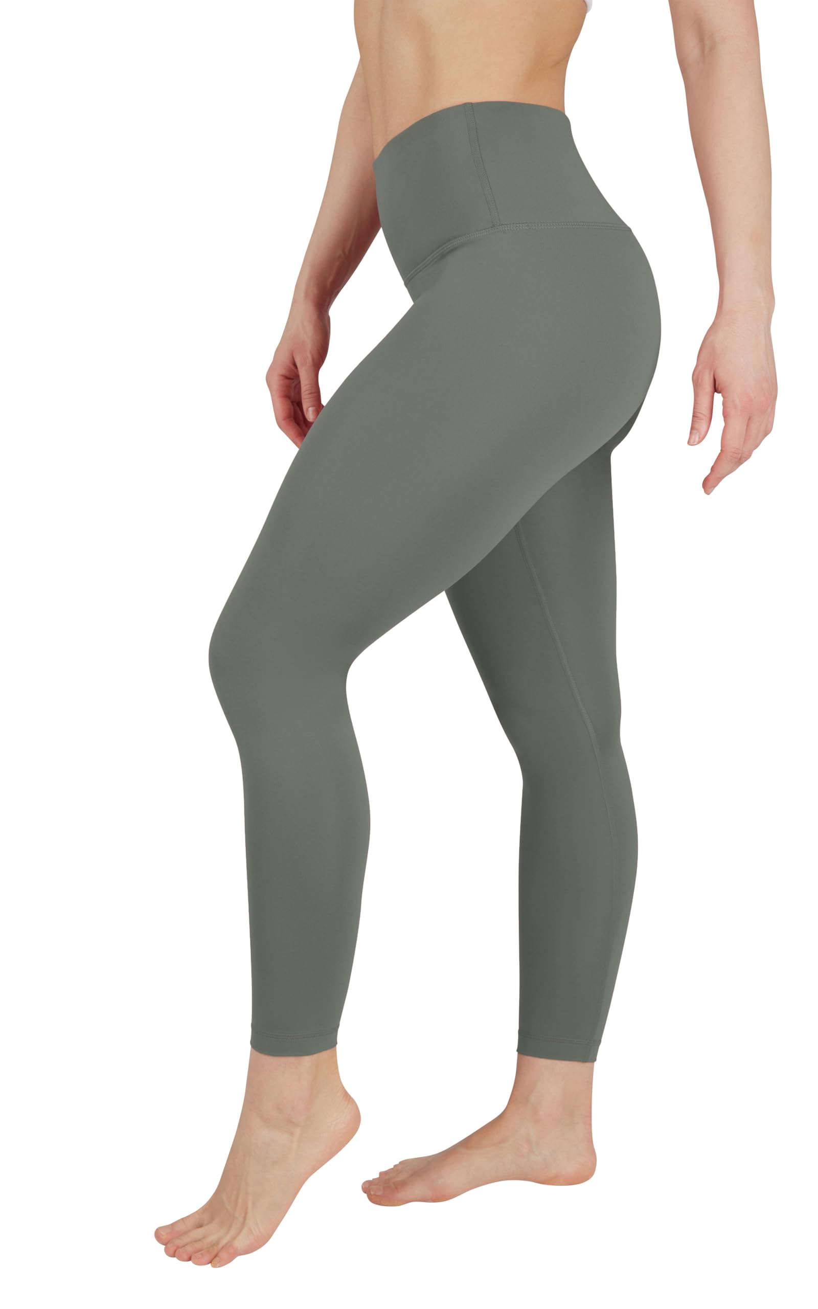 Yogalicious Women's Mulled Basil High Waist Squat Proof Soft Printed Leggings For Large