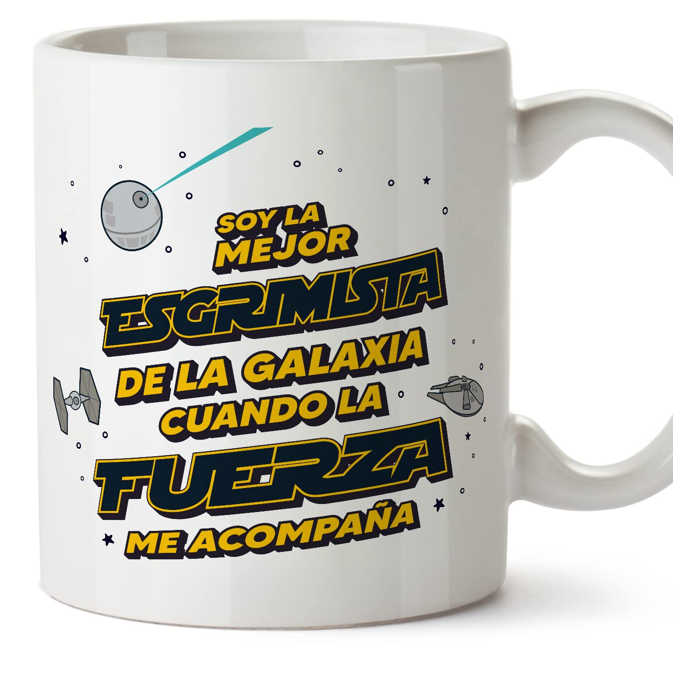 MUGFFINS Tazas para JEFE hombre - En Español - Mejor de la Galaxia Cuando Fuerza me Acompaña - 11 oz / 330 ml - Regalo original y divertido — view 289