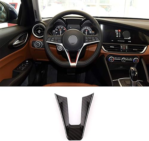Tapacubos de fibra de carbono ABS para volante de coche, 1 unidad, para Alfa Romeo Giulia Stelvio 2017-2019