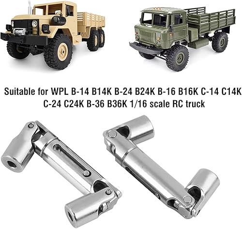 Miniatura 7 de Haofy 2 piezas de accesorios de actualización Eje de transmisión de metal para Wpl 116 escala Rc camión militar, piezas de actualización Wpl C24,