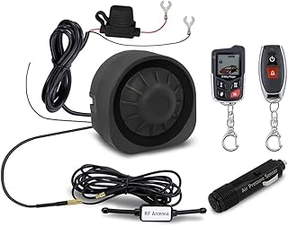 Wireless Car Alarm 2-Way LCD Pager Remote Control DIY Install, Universal Vehicle Anti-Theft Security Siren Horn System with Shock Vibration Window Door Trunk Open Alarm