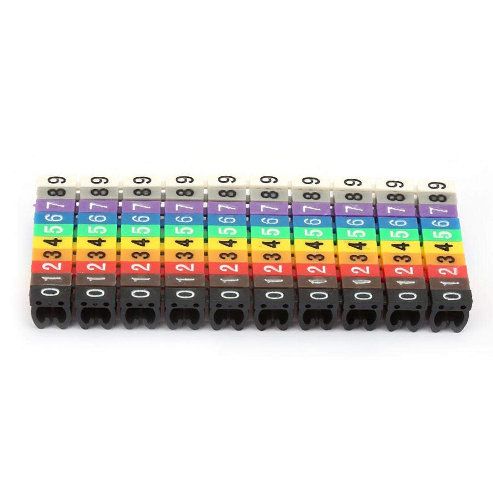 150 Pezzi Marcatori A Clip Per Cavi, Numeri 0-9 In Plastica Colorata, Per Identificare Cavi Di Rete E Dati, Diametro 1.5-3mm, Organizer Da Ufficio - 2