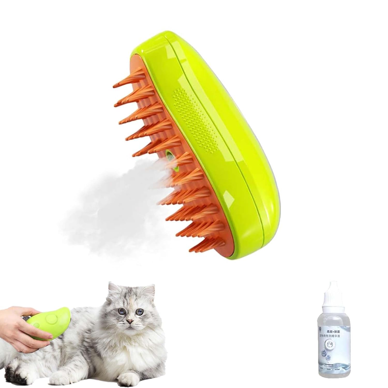 Steamy Pet Brush, Spray Comb for Cats, Cat Steam Brush