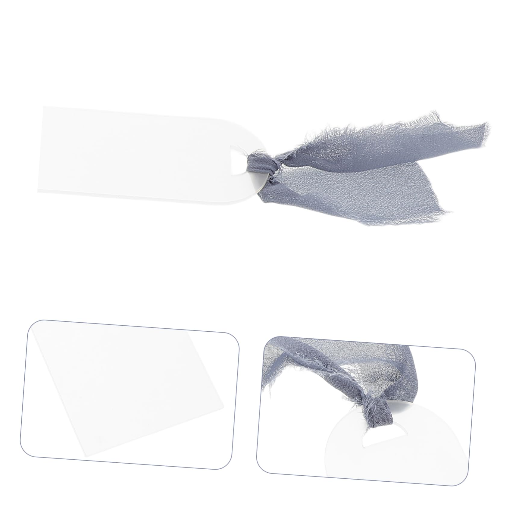50 Blanke Acryl Tischkarten in Bogenform für Hochzeiten | Inklusive Band, 50 Stück, für Empfang und Sitzordnung bei Besonderen Anlässen