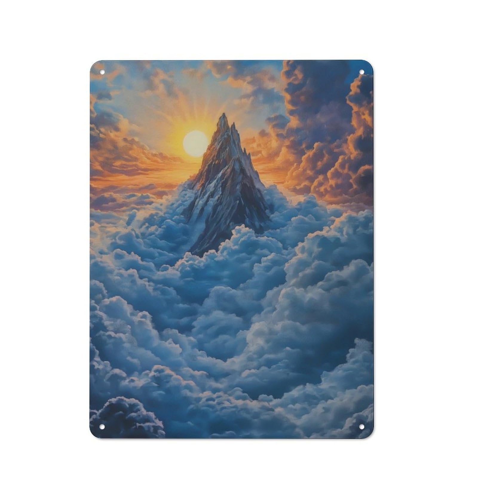 Mountain Peak Sunset Metal Wall Sign 40x30cm, Nostalgic Classic Pub Decor for Pub, Home Bar, Shed Or Man Cave