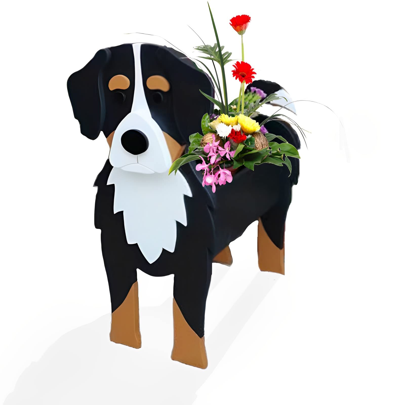 Bernese Mountain Planter Gift for Women - Cute PVC Herb Garden Flower Pot for Indoor/Outdoor Plants - Suitable Birthday Gift for Pet Lovers - 9.45 * 5.75 * 12.2in — image 1