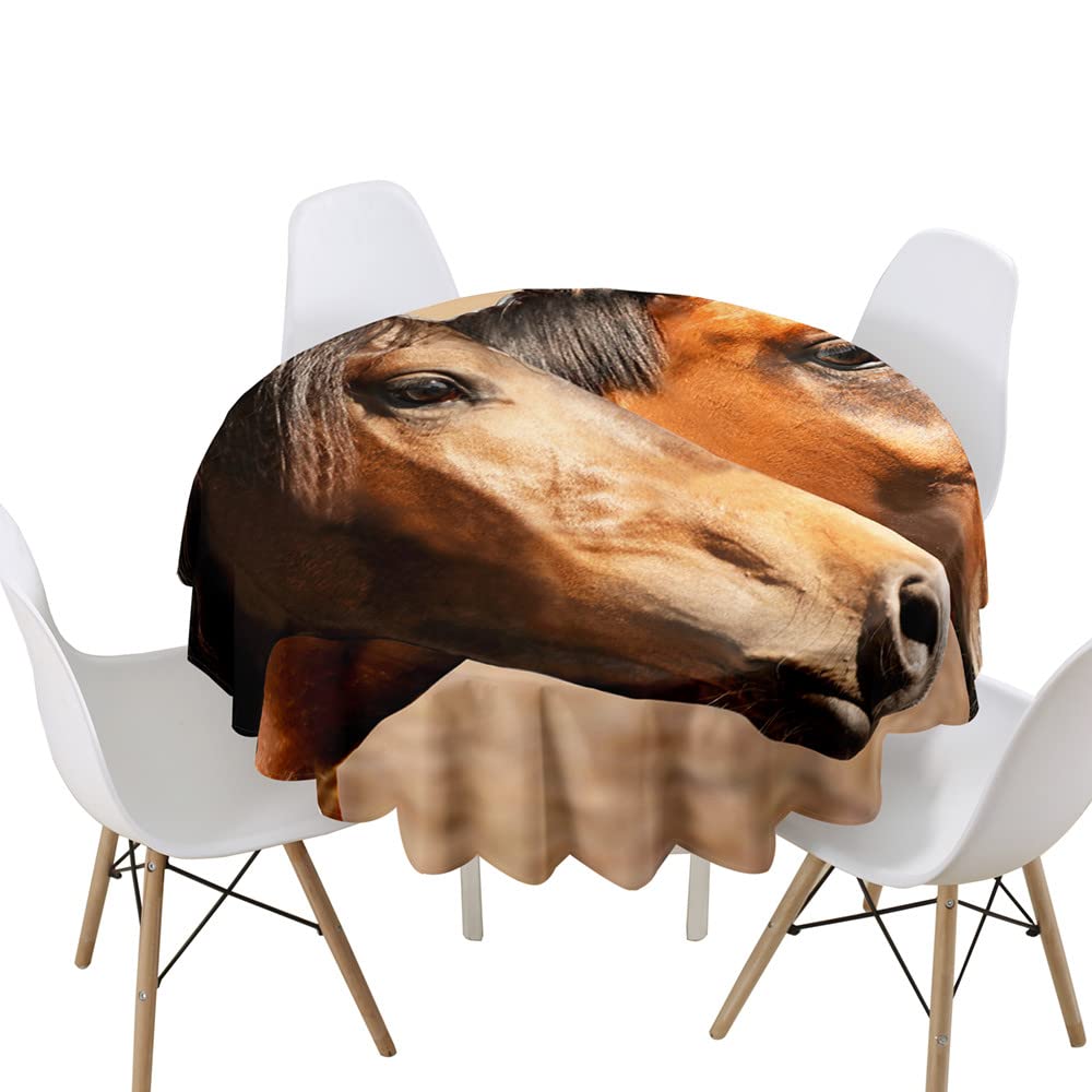 Highdi Nappe Ronde Anti Tache, 3D Mandala Imprimer Impermeable Nappe De Table De Décoration Pour Cuisine Picnic Party Jardin Table Protection Tables Pour Restaurants (Rétro,Diamètre 200cm