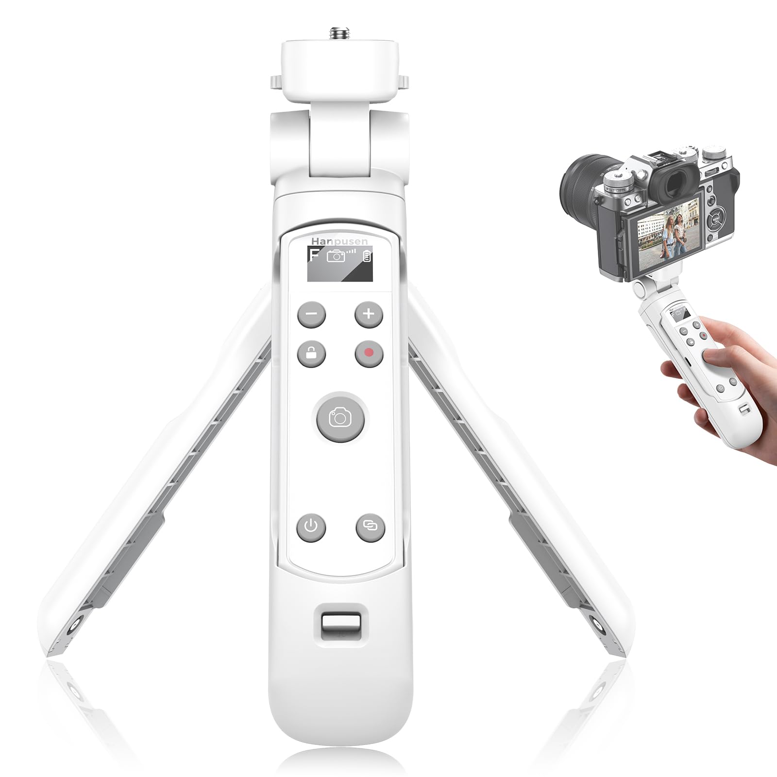 Hanpusen Tripod for Fujifilm Camera, Shooting Grip with Shutter Release - Tripod Stand with Rechargeable Wireless Remote Control for Fujifilm X100 VI/X-M5/X-T5/X-T50/X half/X-S20/X-H2S/X-H2/X-T4/X-T3