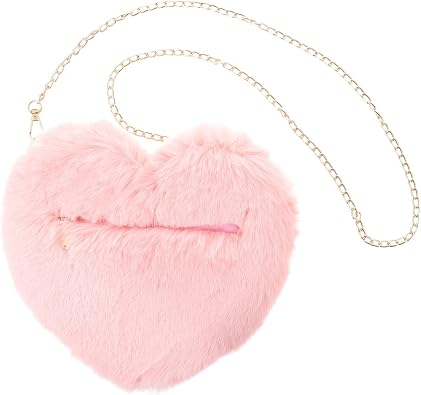 Peach Heart Shaped Bag for Women Small Size Mini Clutch Mini Crossbody Bag Small Cross Body