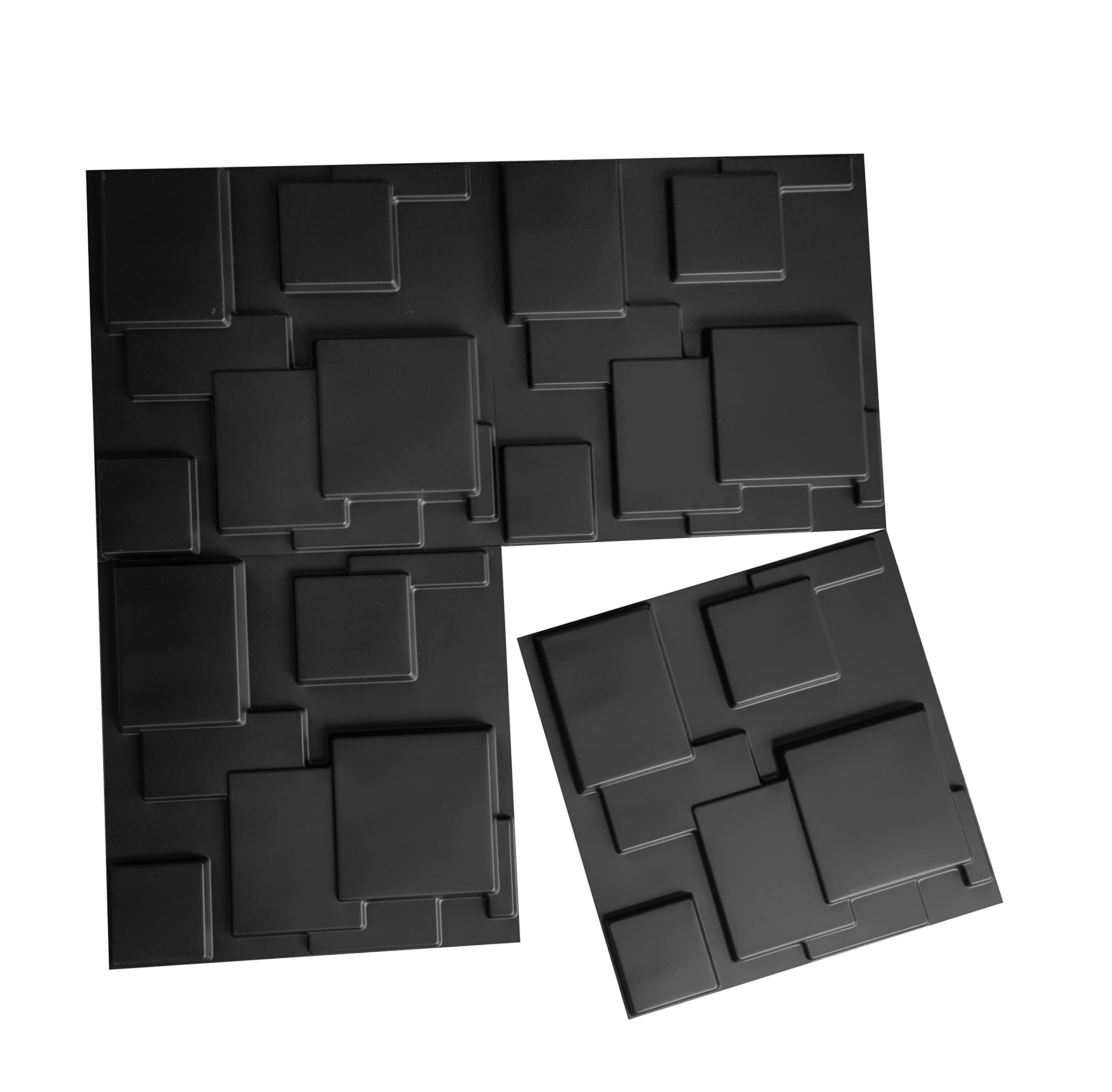 Art3d A10033BK 3D Wall Panels, Matt Black, 32 Square Feet