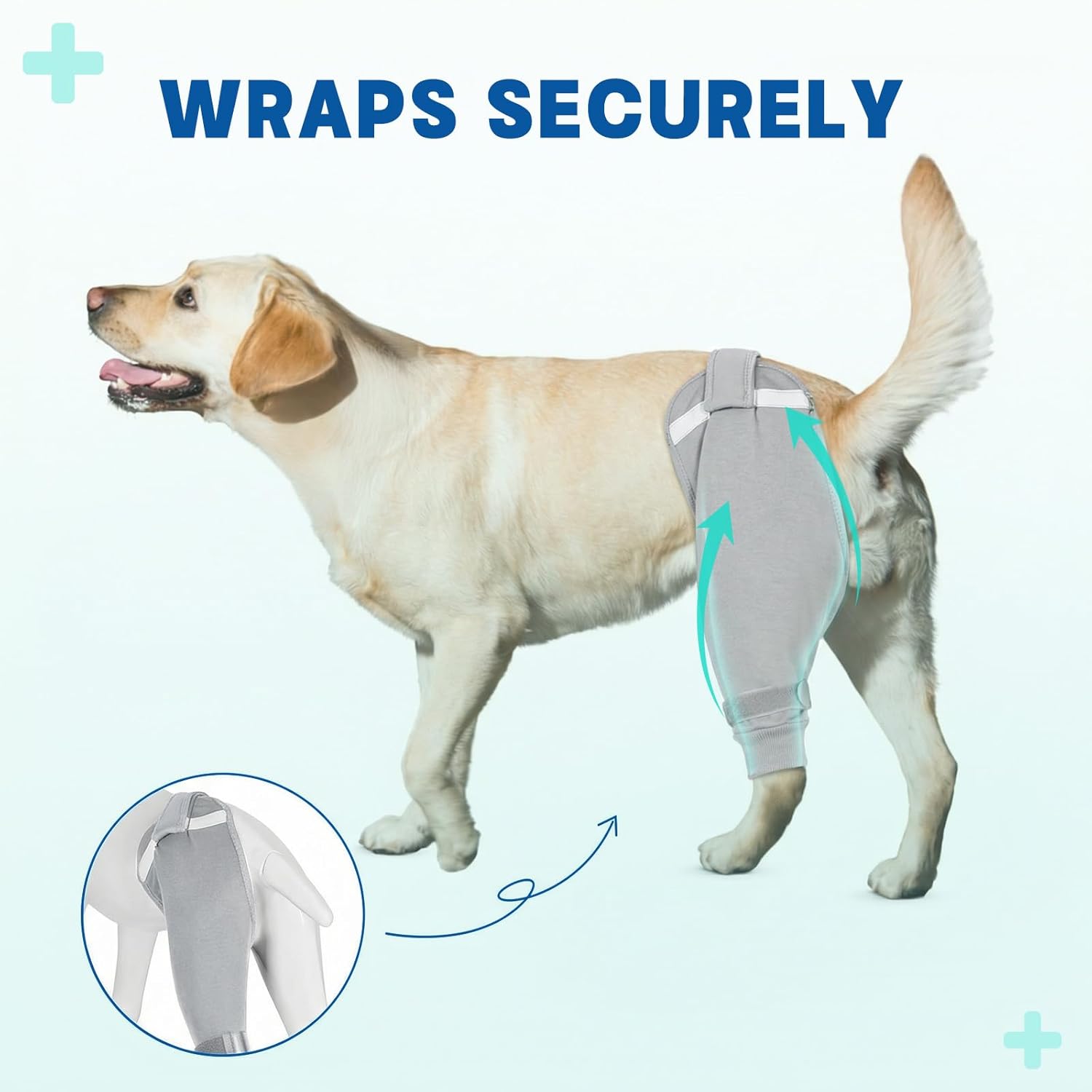 Dog Rear Leg Sleeve to Stop Licking, Upgraded Leg Shap to Stop Slipping, for TPLO Surgery, Skin Conditions, Wounds, Breathable Soft Fabric (Grey, Right Leg, XXL)