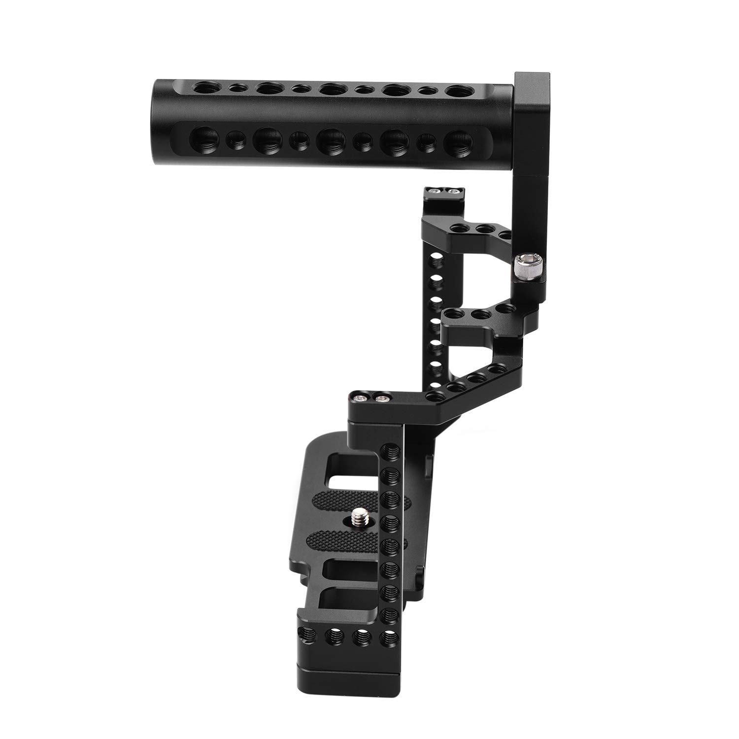 DSLR Cage Aluminiowa platforma wideo z podwójnymi uchwytami na zimną stopkę 1 4-calowa śruba - bezpieczna pusta kamera do 90D 80D 70D