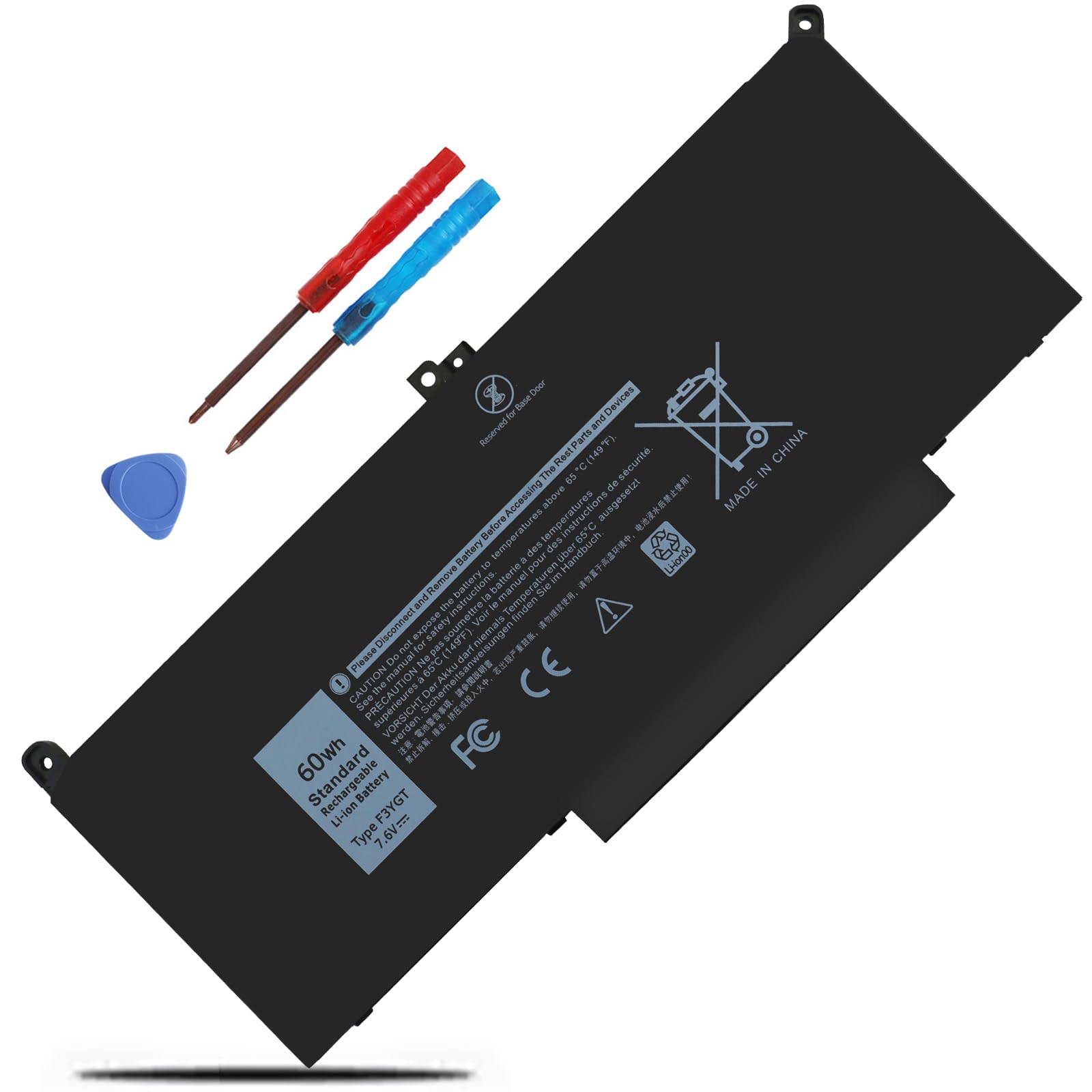 Fepprry 7490 F3YGT Laptop Battery for Dell Latitude 12 13 14 7000 7280 7290 7380 7390 7480 7490 E7480 E7490 E7280 E7290 E7390 Battery