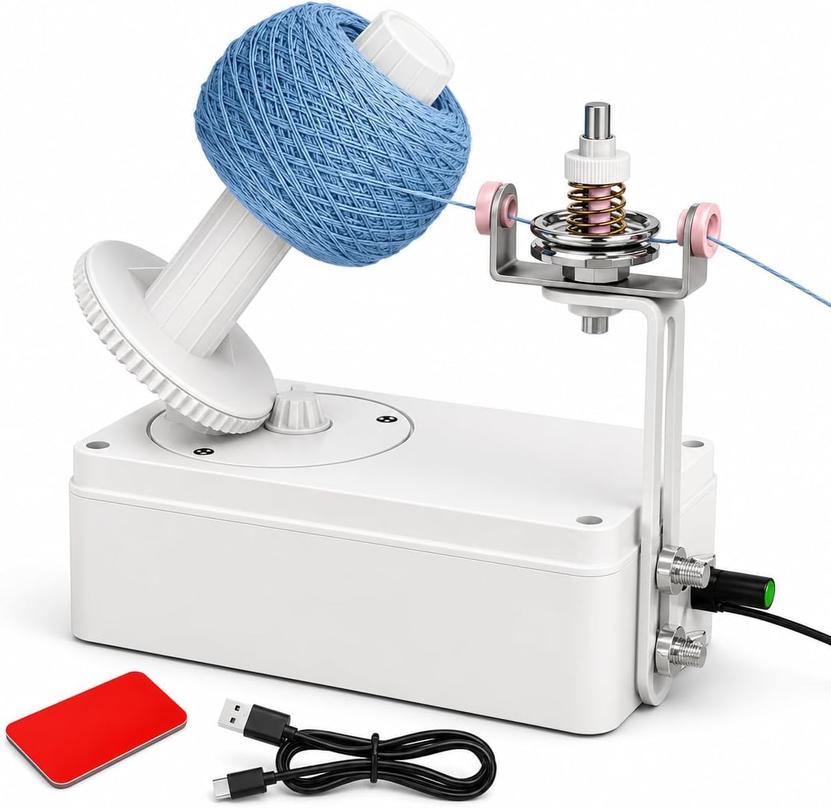 Acivirdde Enrouleur de pelotes USB 250 tr/min tricot et crochet, outil de loisirs créatifs compact