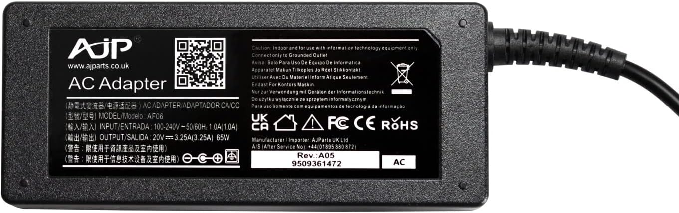 AJParts 65W for IBM LENOVO G580 MODEL 2689 CPA-A065 AC Adapter Battery Charger 20V 3.25A Laptop Notebook power Supply Free Power Cable Quick Dispatch 12 Months Warranty Sold
