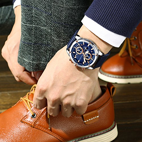 Image of AIMES Mens Watches Chronograph Waterproof Sport Military Watch for Men Analog Quartz Movement Stylish Wrist Watch Elegant Gift Watch for Men
