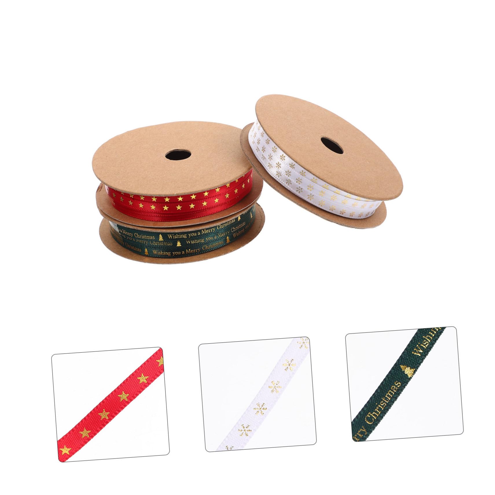 Operitacx 9rollen Weihnachtsbänder Dekorative Satinbänder Für Weihnachtsbaum-dekoration Und Bastelprojekte Geschenkverpackungsbänder