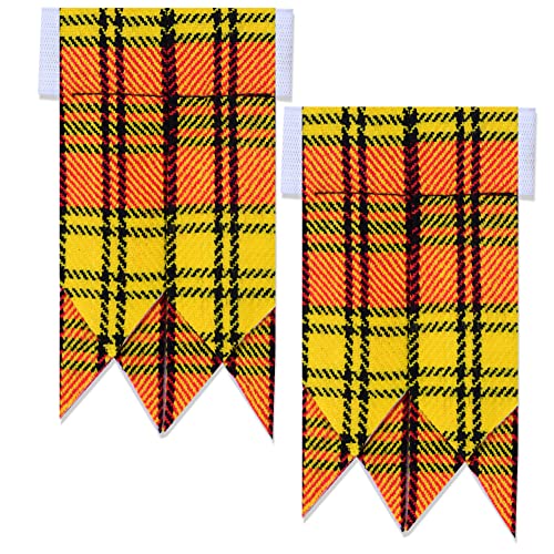Kilt Flashes for Men with Heavy Buckle Adjusters, Plain & Highland Tartan Kilt Hose Flashes.2