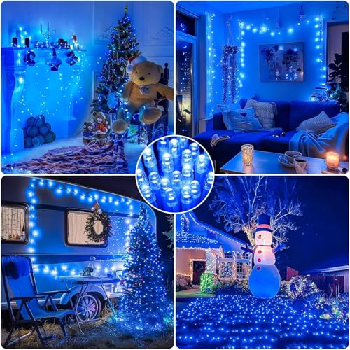 Image of URM Blue LED String Lights for Decoration 10M (36 LEDs) | Fairy Lights for Room, Balcony & Wall Decor | Plug in Decorative Lights for Home, Diwali, Bedroom, Party, Curtain & Aesthetic Lighting