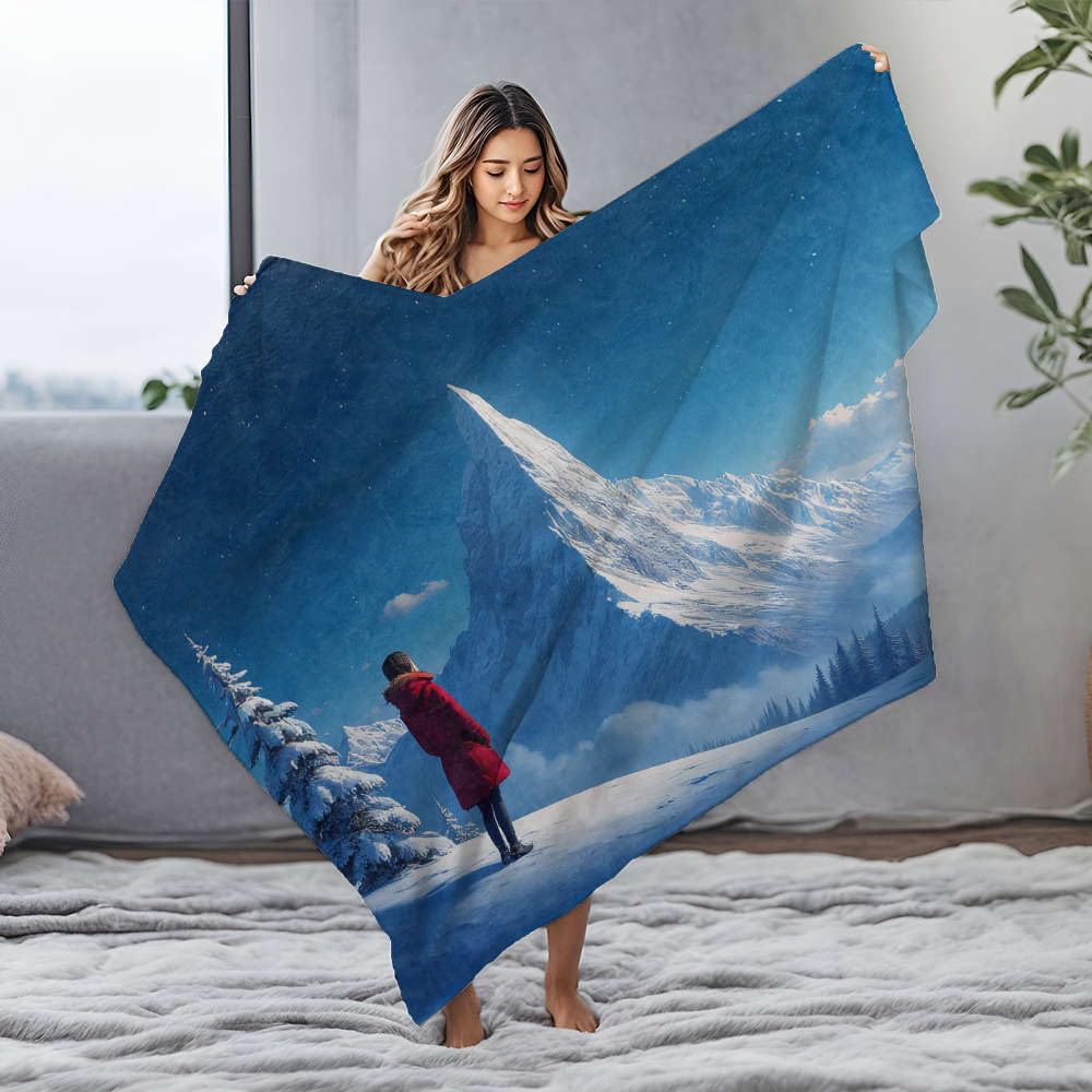 Couverture en flanelle grand plaid d'hiver pour soirée cocooning au coin du feu