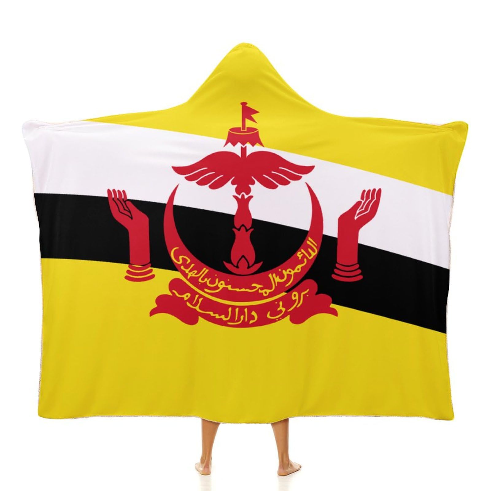 Couverture à capuche Brunei en flanelle premium douce pour adulte et enfant