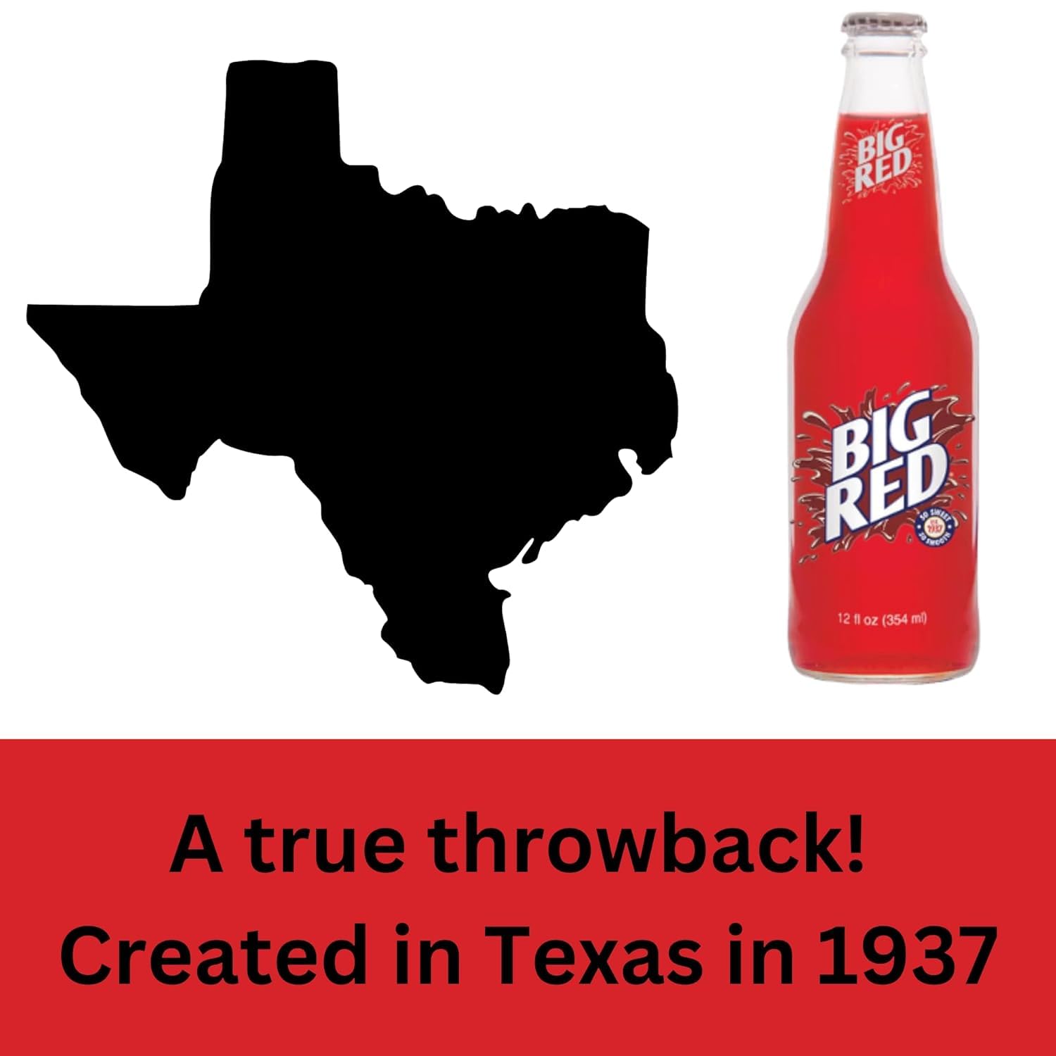 Big Red® Soda – Made with Real Sugar – 6 Pack of 12 oz Glass Bottles – Nostalgic Red Cream Soda