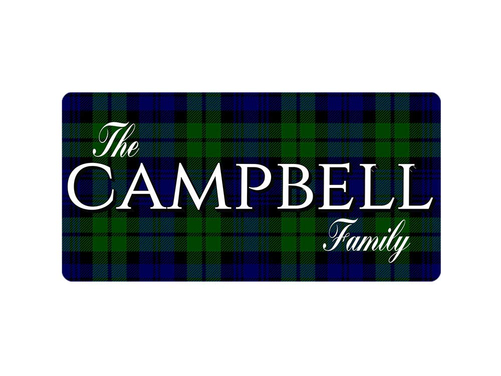 McMug - The Campbell Family (Campbell Modern Tartan) - Metal Sign, Decorative Sign, 200mm x 100mm