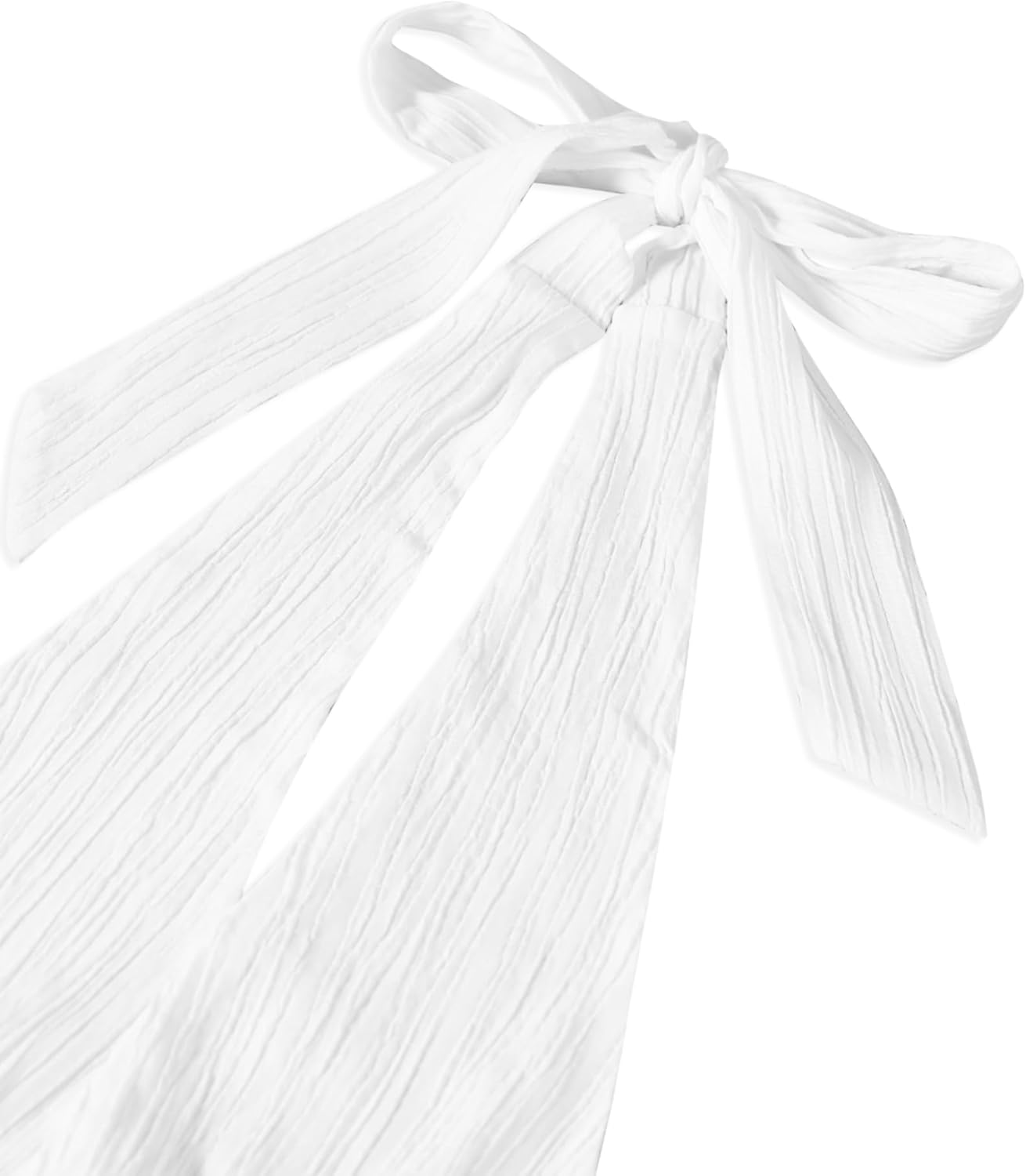 Remidoo Women's Split Front Halter Top V Neck Backless Ruffled Hem Tie Back Crop Cami Tops - Image 4