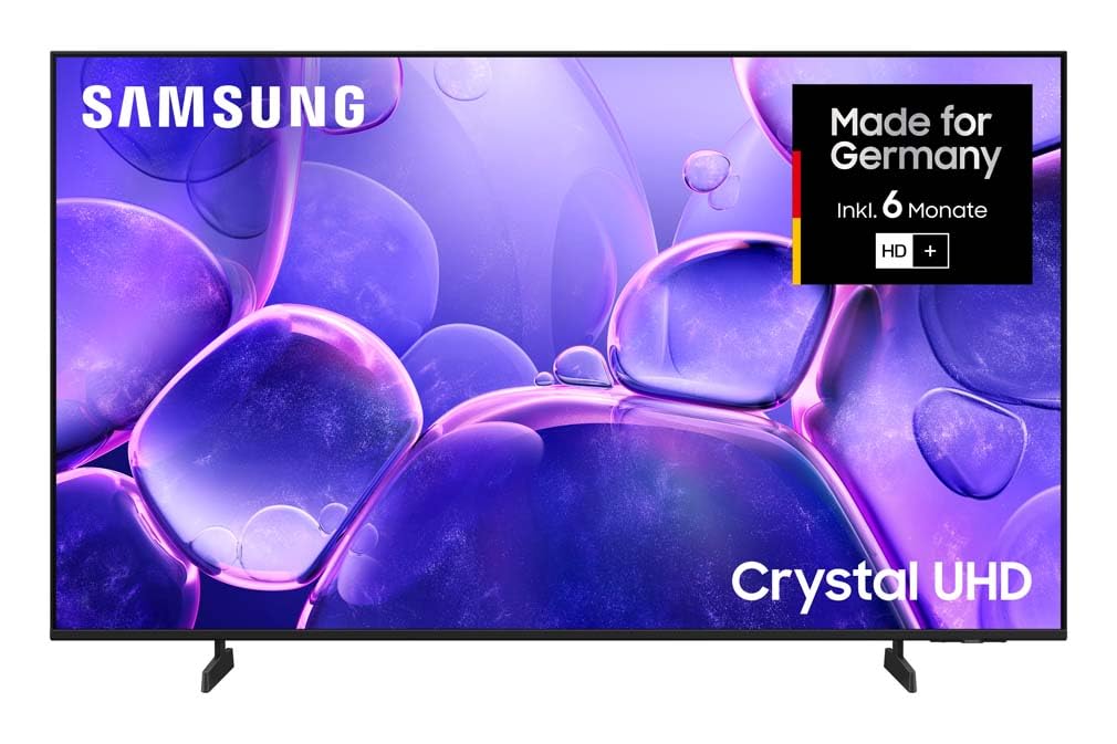 Samsung Crystal UHD U8079F 4K 55 Zoll (138 cm) LED Fernseher, Crystal Prozessor 4K, MetalStream Design, SmartThings, AI Upscaling, Gaming Hub, Knox Security, Kostenlose Inhalte, Smart TV