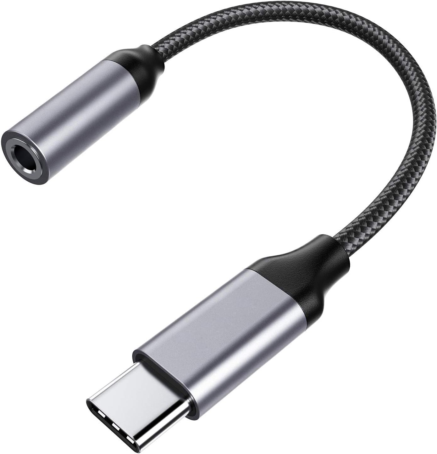 HLLYLL USB C to 3.5mm Headphone Jack Adapter, Type C to Aux Audio Nylon Cable, Male to Female Earphone Adapter for Samsung Galaxy Pixel, iPad Pro, HUAWEI, Xiaom, and More Type C Devices