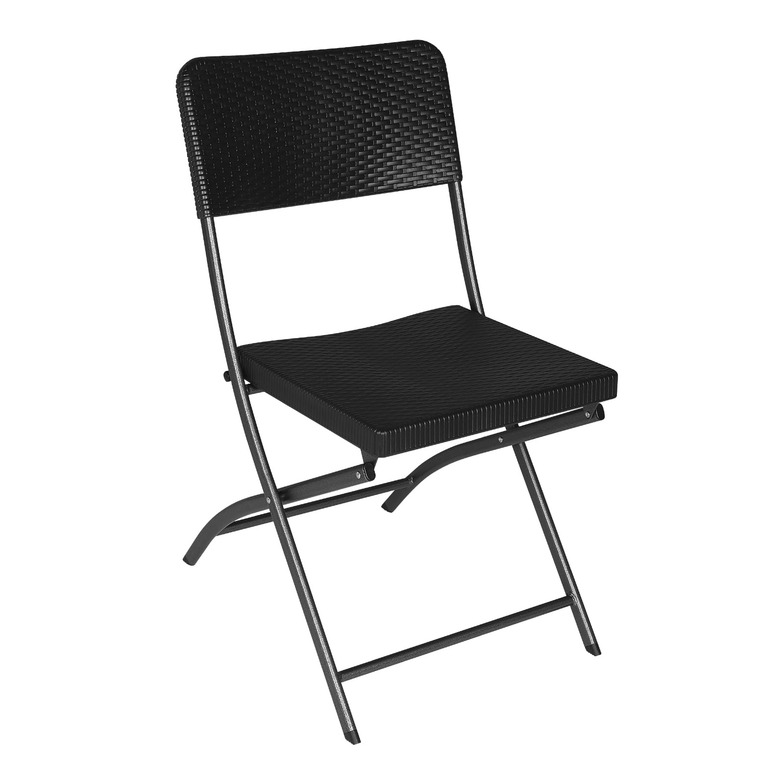 eSituro Klappstuhl Faltbar Klappstühle bis 150 kg Belastbar Gartenstuhl Klappbar Möbel Balkonstuhl Schreibtischstuhl für Büro Garten Balkon Terrasse Camping Stuhl, 59 x 81 x 46 cm, Schwarz