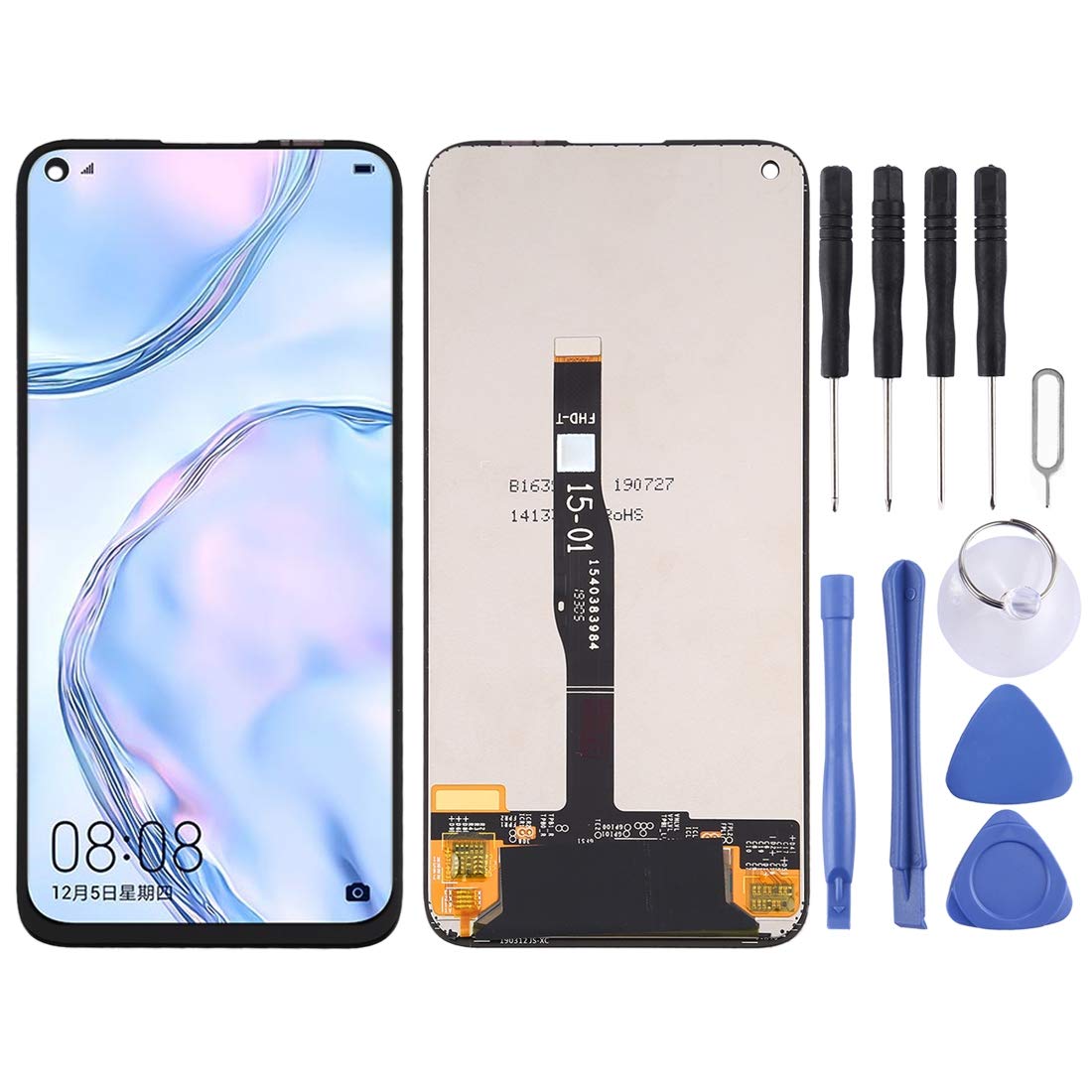 LCD Screen and Digitizer Full Assembly for Huawei Nova 7i / JNY-L22B / JNY-L21A / JNY-L01A / JNY-L21B / JNY-L22A / JNY-L02A(Black)