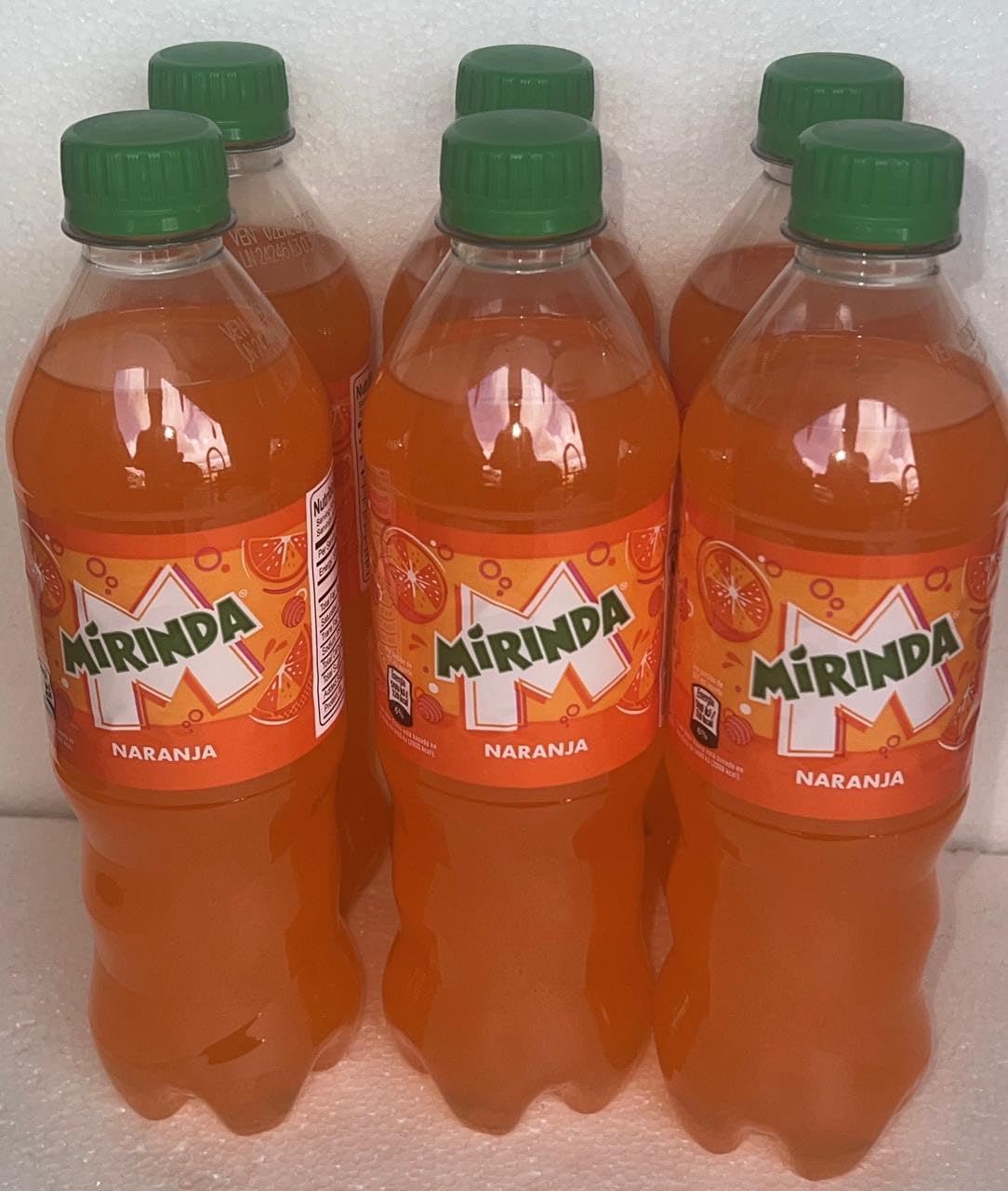 Nicaraguan Mirinda Orange Soda, Naranja Flavor, 6 Pack Bottles