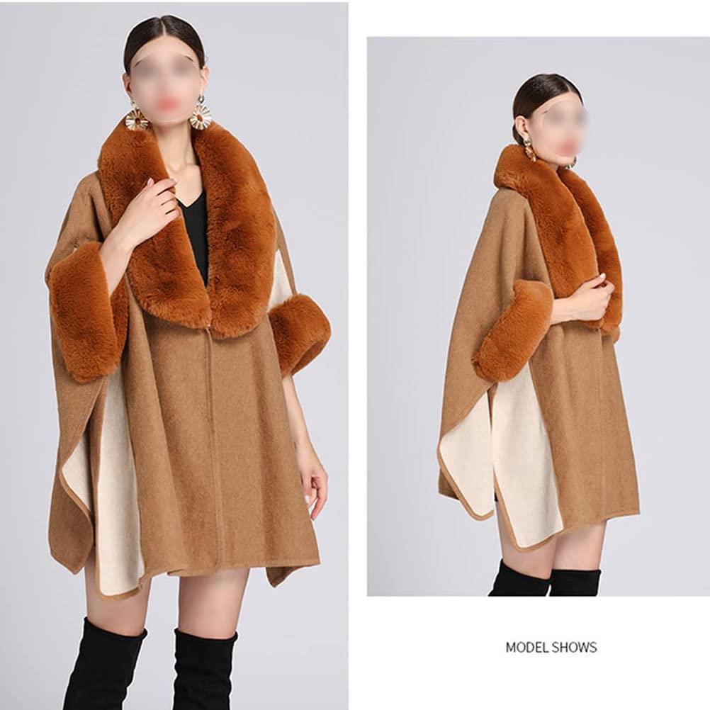 Onsoyours Scialle in Pelliccia Finto Donna Maglia Mantella Poncho Stola Scialle Cardigan per Festa Matrimonio Invernale Casuale Elegante Cappotto Taglia Unica