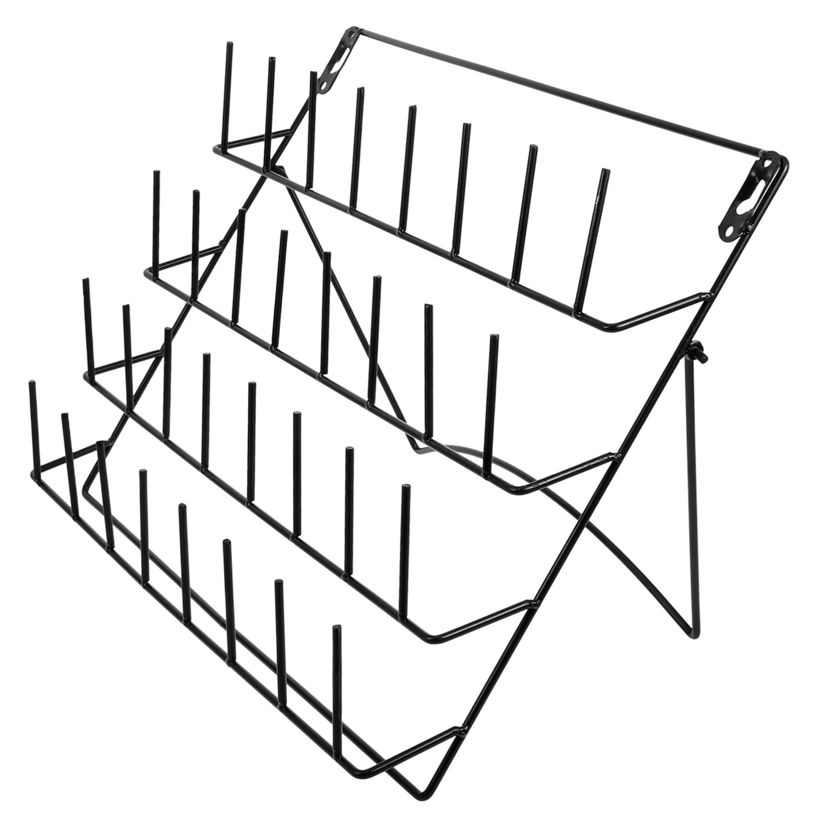 Luxshiny Étagère Murale de Séchage en Fer Noir pour Verrerie de Laboratoire, Grosse Capacité de Rangement, Installation Facile pour Murs