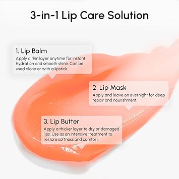 MAREE Lip Mask Overnight - Lip Moisturizer For Very Dry Lips - Hydrating Lip Butter Balm with Hyaluronic Acid & Collagen - Overnight Lip Treatment - Lip Sleeping Mask Repair - Hidratante de Labios