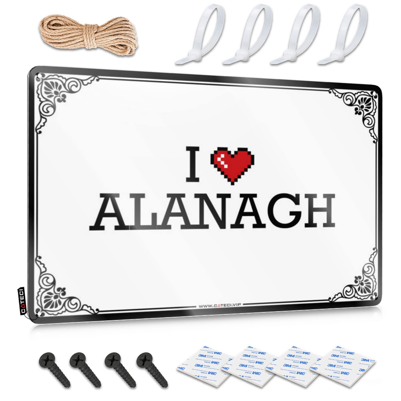 Guest Cool Funny Sign - I Love Alanagh Rustic Wall Art Reusable Easy Hang For Campers(30X40CM)