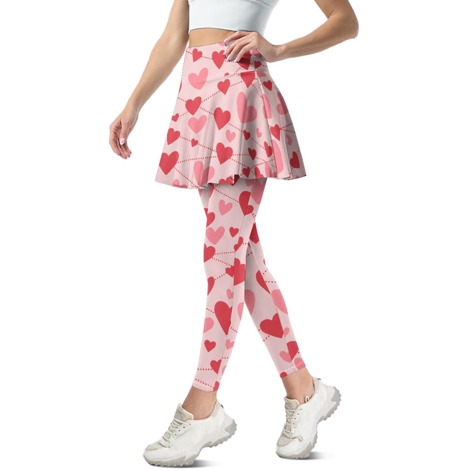 Biyejit Faldas con pantalones de yoga para mujer, falda de tenis de cintura alta con leggings, falda elástica 2 en 1, falda de tenis de golf, tallas XS a 3XL