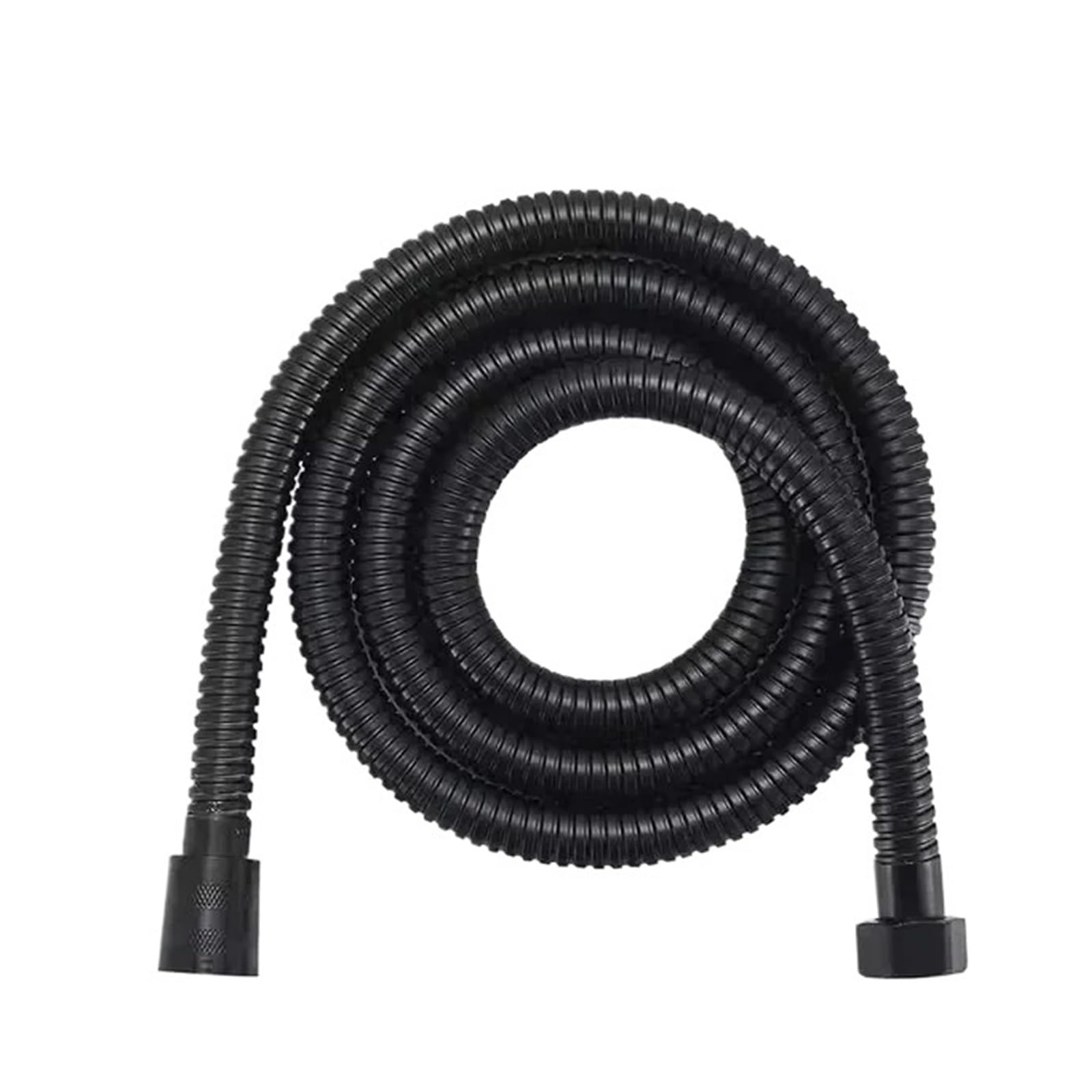 Kdberhfsa 1.5M Black Long Extendable Garden Hose Bathroom Black/Silver Plumbing Extension Pipes 1.5/2M Stainless Steel Fittings Home Shower Pipe(1.5M Black)