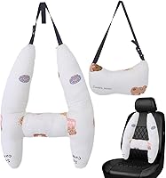 Vista 8 de BBAUER Neck Pillows, 2pcs Car Headrest Pillow, Portable Travel Pillow Cushion, Breathable Travel Lumbar Pillow, Washable Neck Pillows, Car Sleeping