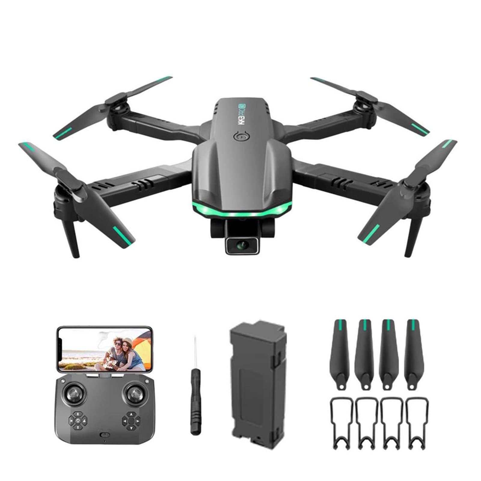 Drone 4K con Fotocamera, Motore Brushless, Ritorno Automatico GPS, Volo Circolare, Volo Waypoint, Mantenimento Dell'altitudine, con 2 Giocattoli Intelligenti con Motore Brushless A Batteria