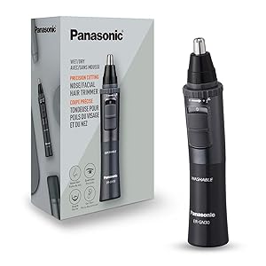 Panasonic Mens Ear and Nose Hair Trimmer, Wet Dry Hypoallergenic Dual Edge Blade - ER-GN30-H