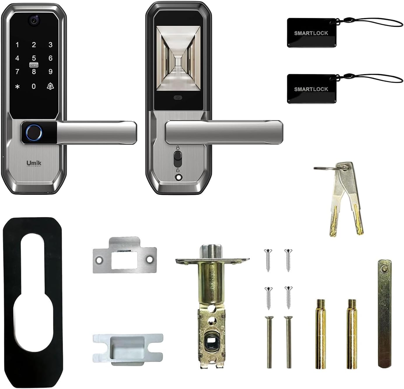 UMIKSMART WiFi Smart Door Lock, Camera Doorbell, Fingerprint, Nickel 5 61eySEMDfmL. AC SL1500