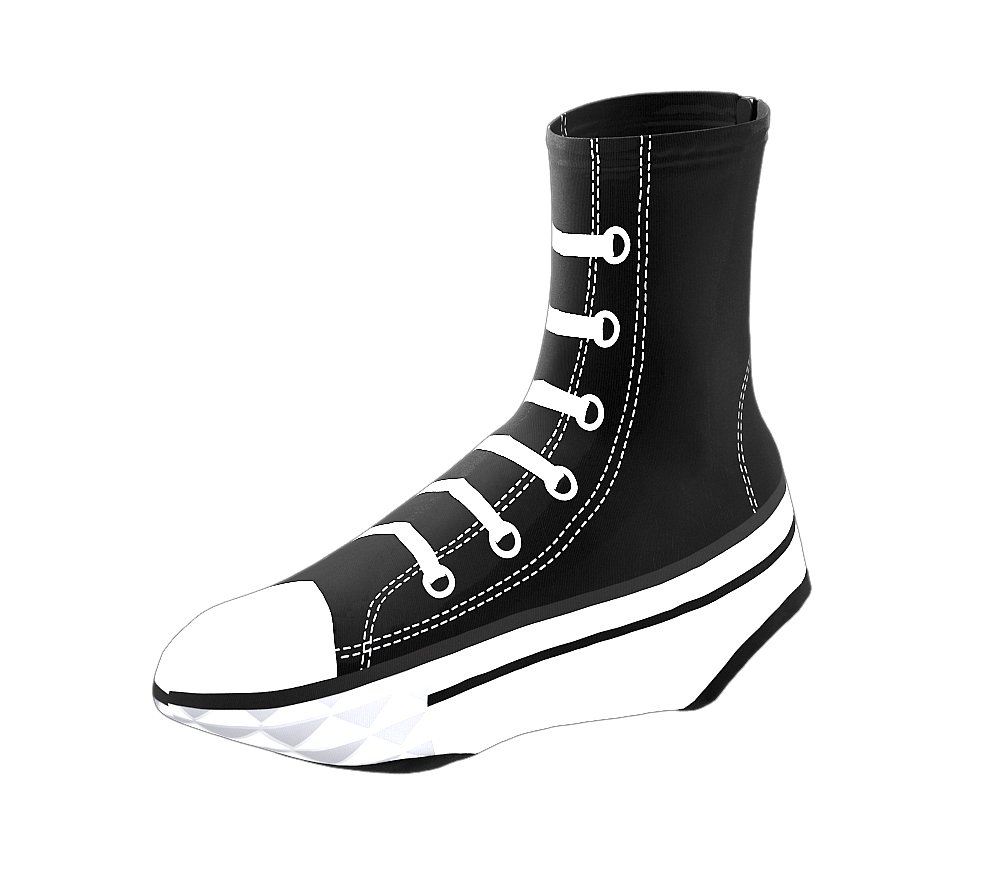 High Top Sneaker Black Cycling Shoe Covers
